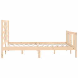 vidaXL Bed Frame Bed Base Bedstead Bedroom Mattress Foundation Solid Wood Pine - brown, 140 x 200 cm - Additional view 5