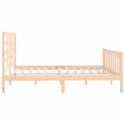 vidaXL Bed Frame Bed Base Bedstead Bedroom Mattress Foundation Solid Wood Pine - brown, 200 x 200 cm - Additional view 5