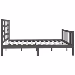 vidaXL Bed Frame Bed Base Bedstead Bedroom Mattress Foundation Solid Wood Pine - grey, 200 x 200 cm - Additional view 5