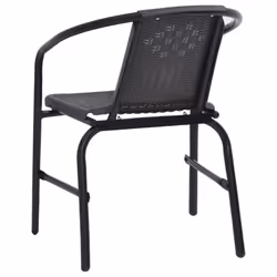 vidaXL 2/4/6/8x Garden Chairs Plastic Rattan and Steel Outdoor Armchair Seat - 4 - Additional view 4