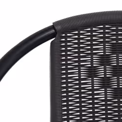 vidaXL 2/4/6/8x Garden Chairs Plastic Rattan and Steel Outdoor Armchair Seat - 4 - Additional view 5