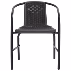 vidaXL 2/4/6/8x Garden Chairs Plastic Rattan and Steel Outdoor Armchair Seat - 6
