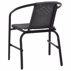 vidaXL 2/4/6/8x Garden Chairs Plastic Rattan and Steel Outdoor Armchair Seat - 6 - Additional view 4