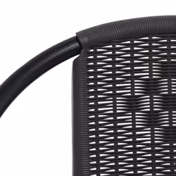 vidaXL 2/4/6/8x Garden Chairs Plastic Rattan and Steel Outdoor Armchair Seat - 6 - Additional view 5