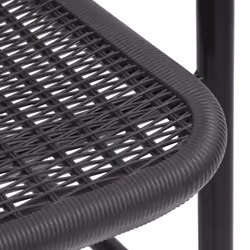 vidaXL 2/4/6/8x Garden Chairs Plastic Rattan and Steel Outdoor Armchair Seat - 6 - Additional view 6