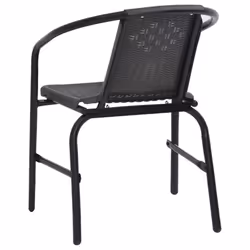 vidaXL 2/4/6/8x Garden Chairs Plastic Rattan and Steel Outdoor Armchair Seat - 8 - Additional view 4