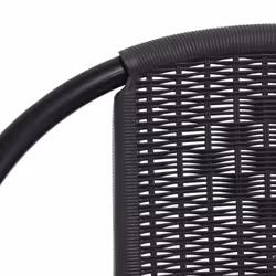 vidaXL 2/4/6/8x Garden Chairs Plastic Rattan and Steel Outdoor Armchair Seat - 8 - Additional view 5