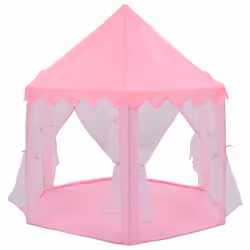 vidaXL Princess Play Tent with 250 Balls Pink Children Play House Game Tent