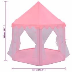 vidaXL Princess Play Tent with 250 Balls Pink Children Play House Game Tent