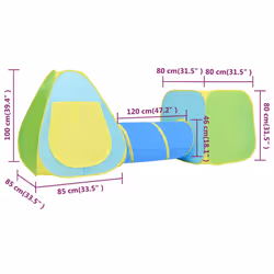 vidaXL Children Play Tent with 350 Balls Multicolour Play House Game Tent