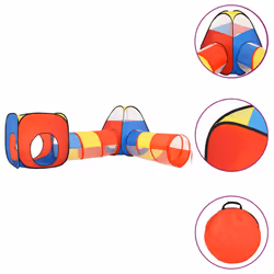 vidaXL Children Play Tent with 250 Balls Kids Play House Tent Multi Colours - multicolour 1 - Additional view 2