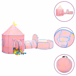 vidaXL Children Play Tent with 250 Balls Play House Game Tent Multi Colours - multicolour