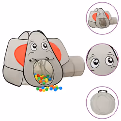 vidaXL Elephant Children Play Tent with 250 Balls Play House Multi Colours - multicolour
