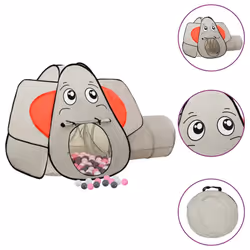 vidaXL Elephant Children Play Tent with 250 Balls Play House Multi Colours - multicolour 2