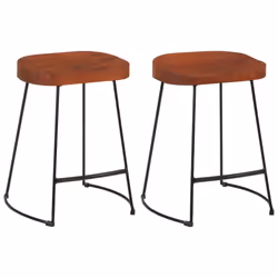 vidaXL Gavin Bar Stools Dining Room Chair Seat Stool Solid Mango Wood 2 pcs - Brown, 45 x 38 x 53 cm