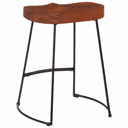 vidaXL Gavin Bar Stools Dining Room Chair Seat Stool Solid Mango Wood 2 pcs - Brown, 45 x 38 x 53 cm - Additional view 4