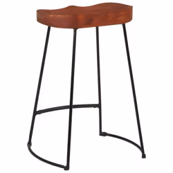 vidaXL Gavin Bar Stools Dining Room Chair Seat Stool Solid Mango Wood 2 pcs - Brown, 45 x 40 x 63 cm - Additional view 4
