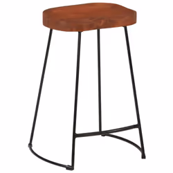 vidaXL Gavin Bar Stools Dining Room Chair Seat Stool Solid Mango Wood 2 pcs - Brown, 45 x 40 x 63 cm - Additional view 8