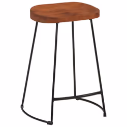 vidaXL Gavin Bar Stools Dining Room Chair Seat Stool Solid Mango Wood 2 pcs - Brown, 45 x 40 x 63 cm - Additional view 9