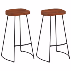 vidaXL Gavin Bar Stools Dining Room Chair Seat Stool Solid Mango Wood 2 pcs - Brown, 50 x 40 x 78 cm