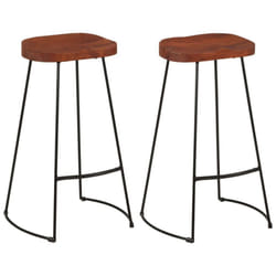 vidaXL Gavin Bar Stools Dining Room Chair Seat Stool Solid Mango Wood 2 pcs - Brown, 50 x 40 x 78 cm