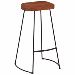 vidaXL Gavin Bar Stools Dining Room Chair Seat Stool Solid Mango Wood 2 pcs - Brown, 50 x 40 x 78 cm