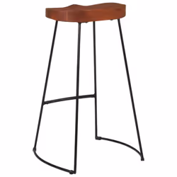 vidaXL Gavin Bar Stools Dining Room Chair Seat Stool Solid Mango Wood 2 pcs - Brown, 50 x 40 x 78 cm - Additional view 5