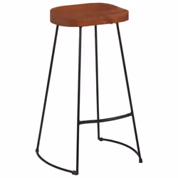 vidaXL Gavin Bar Stools Dining Room Chair Seat Stool Solid Mango Wood 2 pcs - Brown, 50 x 40 x 78 cm - Additional view 9