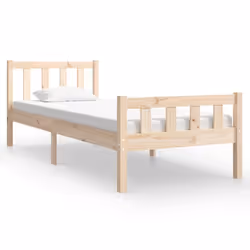 vidaXL Bed Frame Home Wooden Bedroom Bedstead Platform Bed Base Solid Wood - brown, 90 x 190 cm - Additional view 3