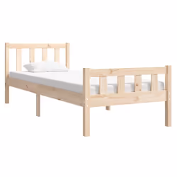 vidaXL Bed Frame Home Wooden Bedroom Bedstead Platform Bed Base Solid Wood - brown, 90 x 190 cm - Additional view 4