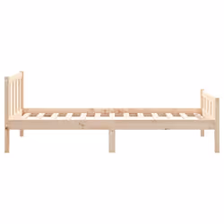 vidaXL Bed Frame Home Wooden Bedroom Bedstead Platform Bed Base Solid Wood - brown, 90 x 190 cm - Additional view 7