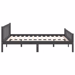 vidaXL Bed Frame Home Wooden Bedroom Bedstead Platform Bed Base Solid Wood - grey, 140 x 190 cm - Additional view 7