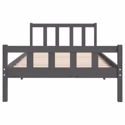 vidaXL Bed Frame Home Wooden Bedroom Bedstead Platform Bed Base Solid Wood - grey, 100 x 200 cm - Additional view 4