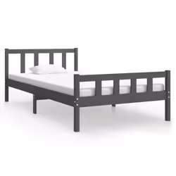 vidaXL Bed Frame Home Wooden Bedroom Bedstead Platform Bed Base Solid Wood - grey, 100 x 200 cm - Additional view 5