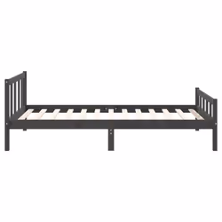 vidaXL Bed Frame Home Wooden Bedroom Bedstead Platform Bed Base Solid Wood - grey, 100 x 200 cm - Additional view 7