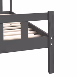 vidaXL Bed Frame Home Wooden Bedroom Bedstead Platform Bed Base Solid Wood - grey, 100 x 200 cm - Additional view 8