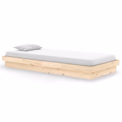vidaXL Solid Wood Pine Bed Frame Wooden Home Platform Bed Multi Colours/Sizes - brown, 90 x 200 cm