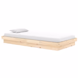 vidaXL Solid Wood Pine Bed Frame Wooden Home Platform Bed Multi Colours/Sizes - brown, 90 x 200 cm