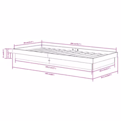 vidaXL Solid Wood Pine Bed Frame Wooden Home Platform Bed Multi Colours/Sizes - brown, 90 x 200 cm - Additional view 4