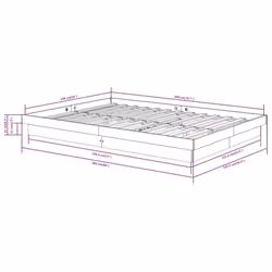 vidaXL Solid Wood Pine Bed Frame Wooden Home Platform Bed Multi Colours/Sizes - brown, 140 x 200 cm - Additional view 4