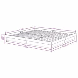 vidaXL Solid Wood Pine Bed Frame Wooden Home Platform Bed Multi Colours/Sizes - brown, 160 x 200 cm - Additional view 10