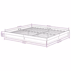 vidaXL Solid Wood Pine Bed Frame Wooden Home Platform Bed Multi Colours/Sizes - brown, 180 x 200 cm - Additional view 4