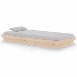 vidaXL Solid Wood Pine Bed Frame Wooden Home Platform Bed Multi Colours/Sizes - brown, 90 x 190 cm - Additional view 2