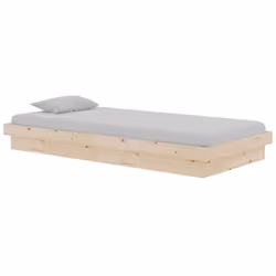 vidaXL Solid Wood Pine Bed Frame Wooden Home Platform Bed Multi Colours/Sizes - brown, 90 x 190 cm - Additional view 3