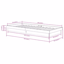 vidaXL Solid Wood Pine Bed Frame Wooden Home Platform Bed Multi Colours/Sizes - brown, 90 x 190 cm - Additional view 4