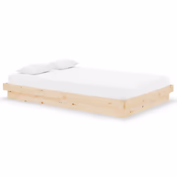 vidaXL Solid Wood Pine Bed Frame Wooden Home Platform Bed Multi Colours/Sizes - brown, 120 x 190 cm