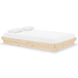 vidaXL Solid Wood Pine Bed Frame Wooden Home Platform Bed Multi Colours/Sizes - brown, 120 x 190 cm
