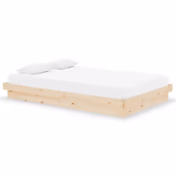 vidaXL Solid Wood Pine Bed Frame Wooden Home Platform Bed Multi Colours/Sizes - brown, 120 x 190 cm
