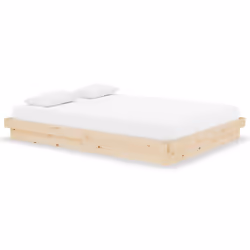 vidaXL Solid Wood Pine Bed Frame Wooden Home Platform Bed Multi Colours/Sizes - brown, 140 x 190 cm