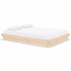 vidaXL Solid Wood Pine Bed Frame Wooden Home Platform Bed Multi Colours/Sizes - brown, 140 x 190 cm